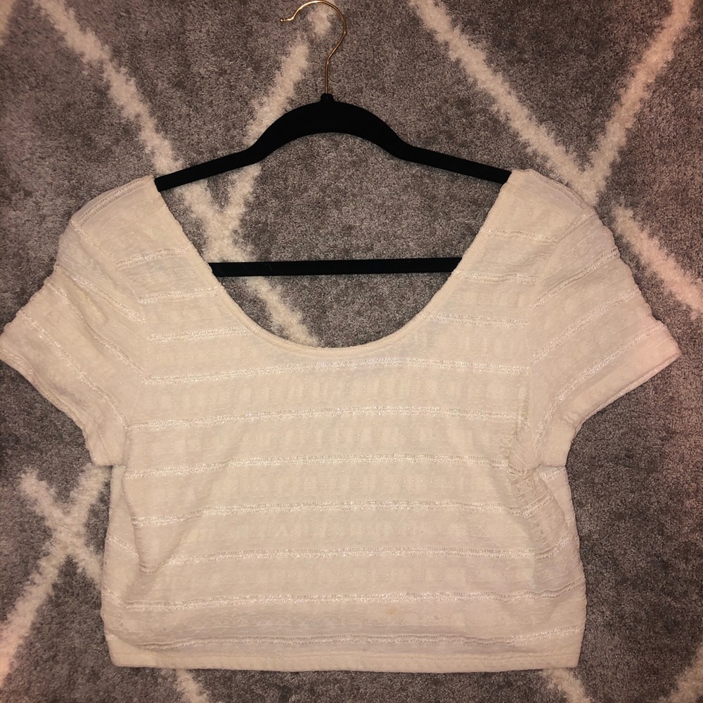 White lace crop top